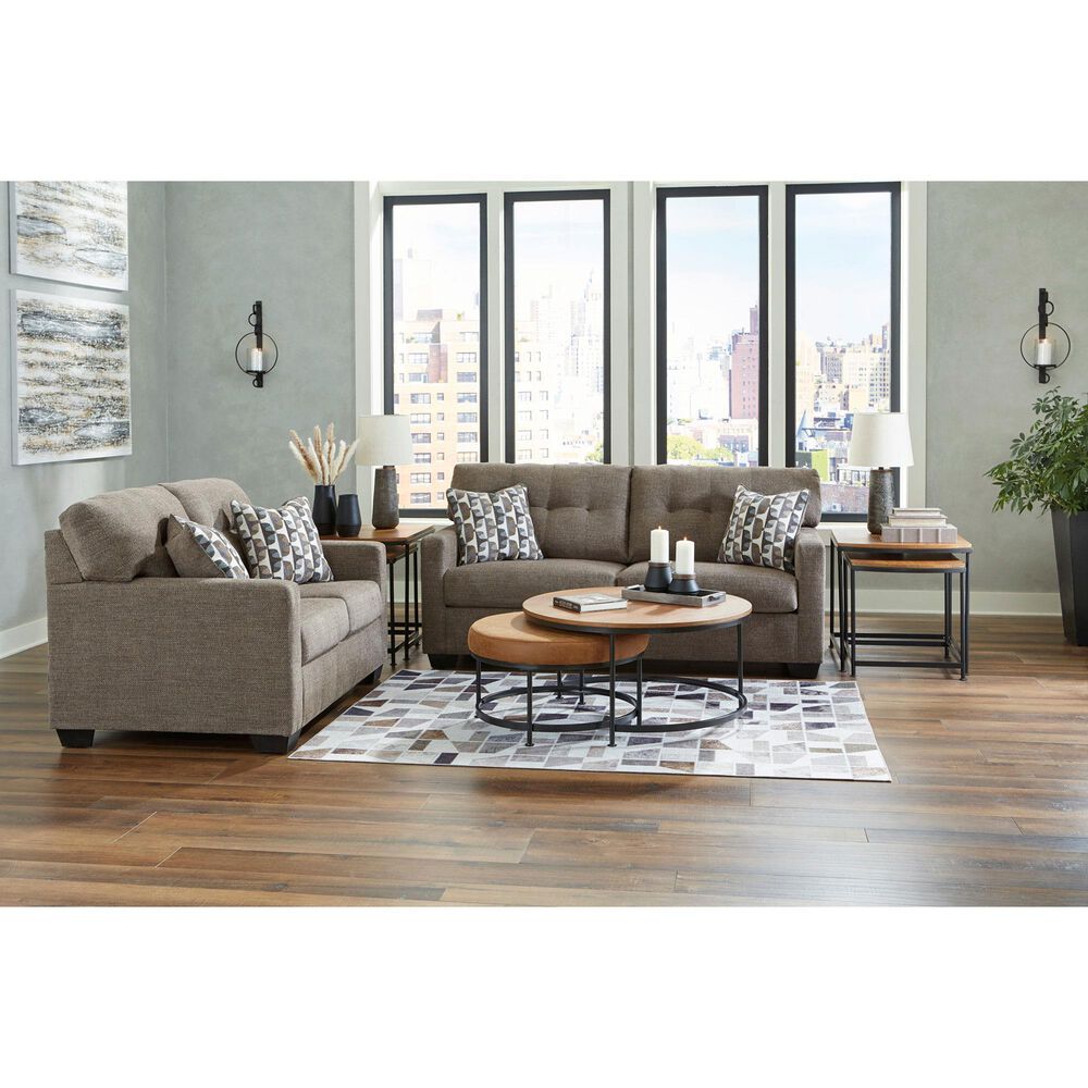 Ashley Mahoney Stationary Loveseat in Chocolate, , large
