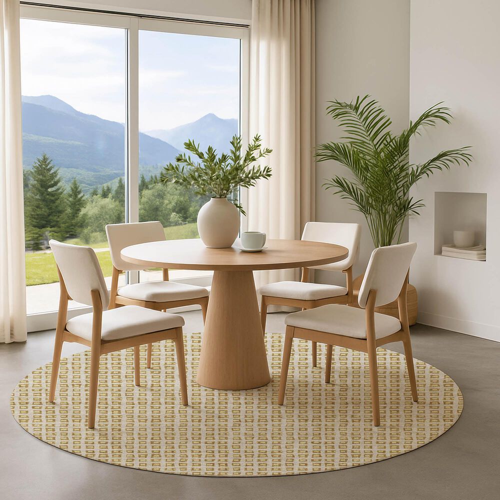 Dalyn Rug Company The Reserve TR4 Gold 8&#39; Round Indoor/Outdoor Area Rug, , large