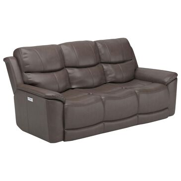 Flexsteel Cade Leather Power Reclining Sofa with Power Headrests and Lumbar in Ridge, , large
