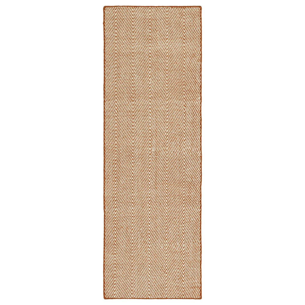 Kaleen Rugs Ziggy ZIG01-89 2" x 6" Orange and White Indoor/Outdoor Area Rug, , large