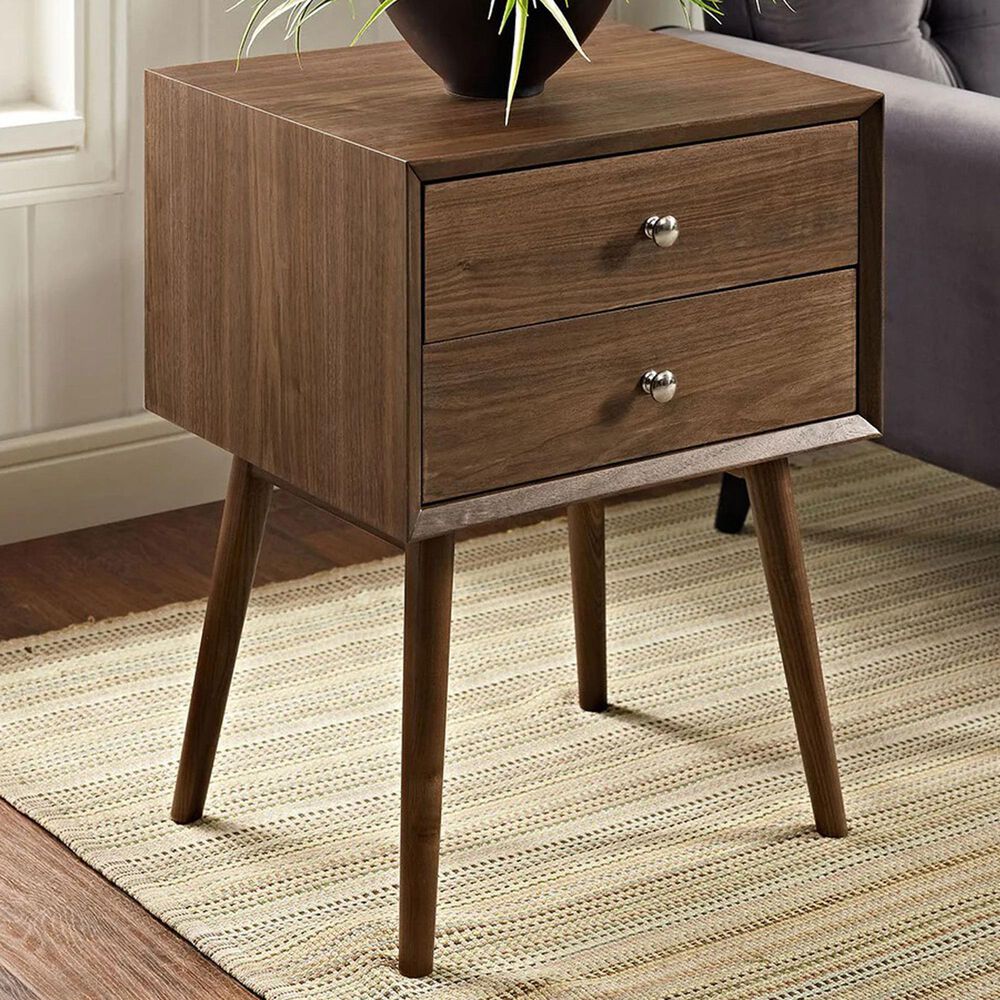 Modway Dispatch 2 Drawer Nightstand in Walnut, , large