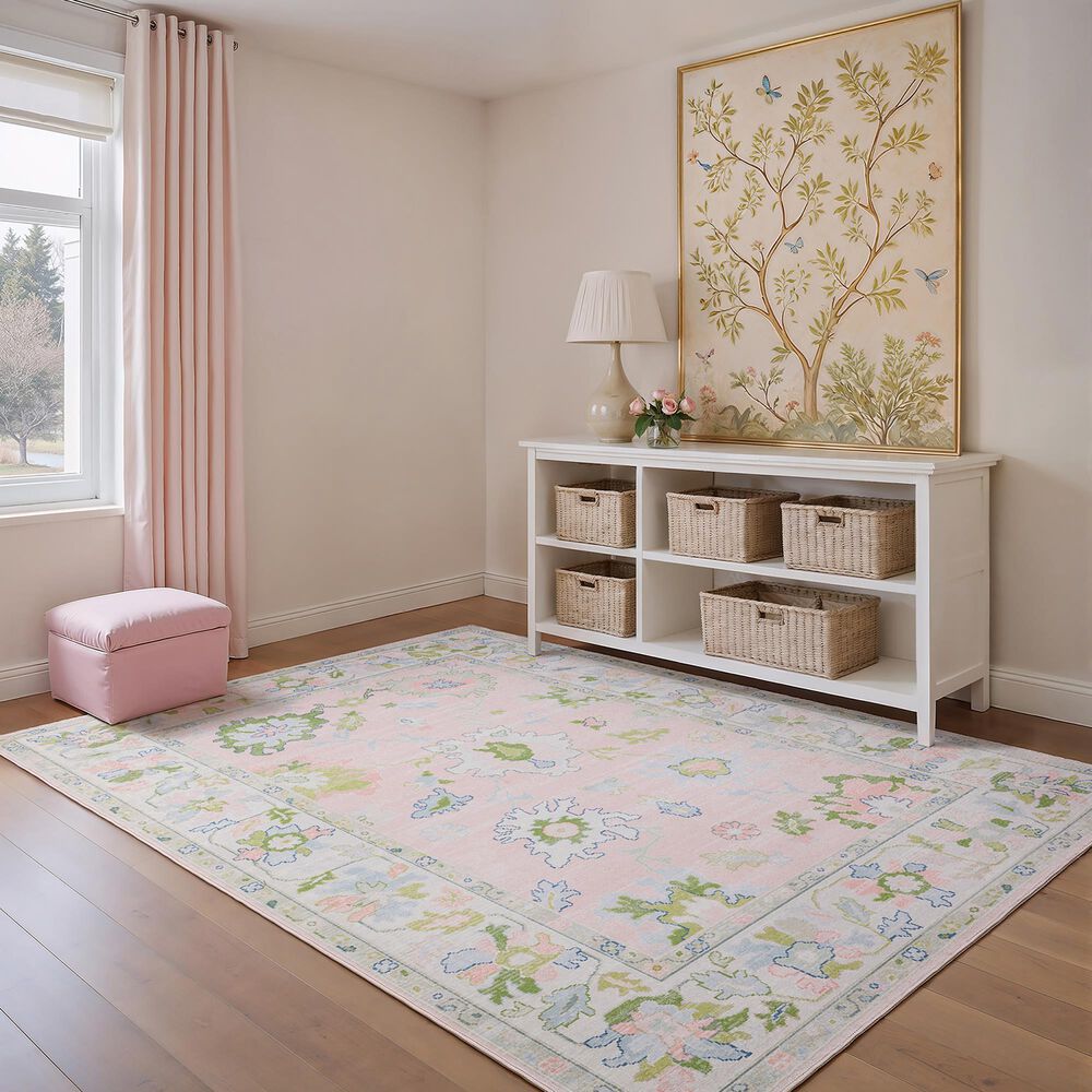 ROW by Oriental Weavers Addison Pink and Green 3'3" x 5' Area Rug, , large