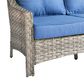 HOMLUX Outdoor Rattan Loveseat with Ergonomic in Diamond Blue, , large