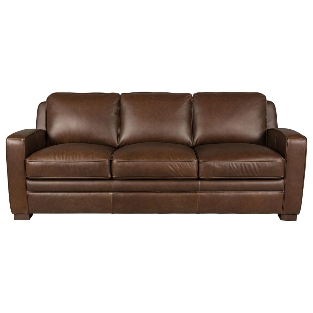 Simon Li Stationary Leather Sofa in Volcano Brown, , large