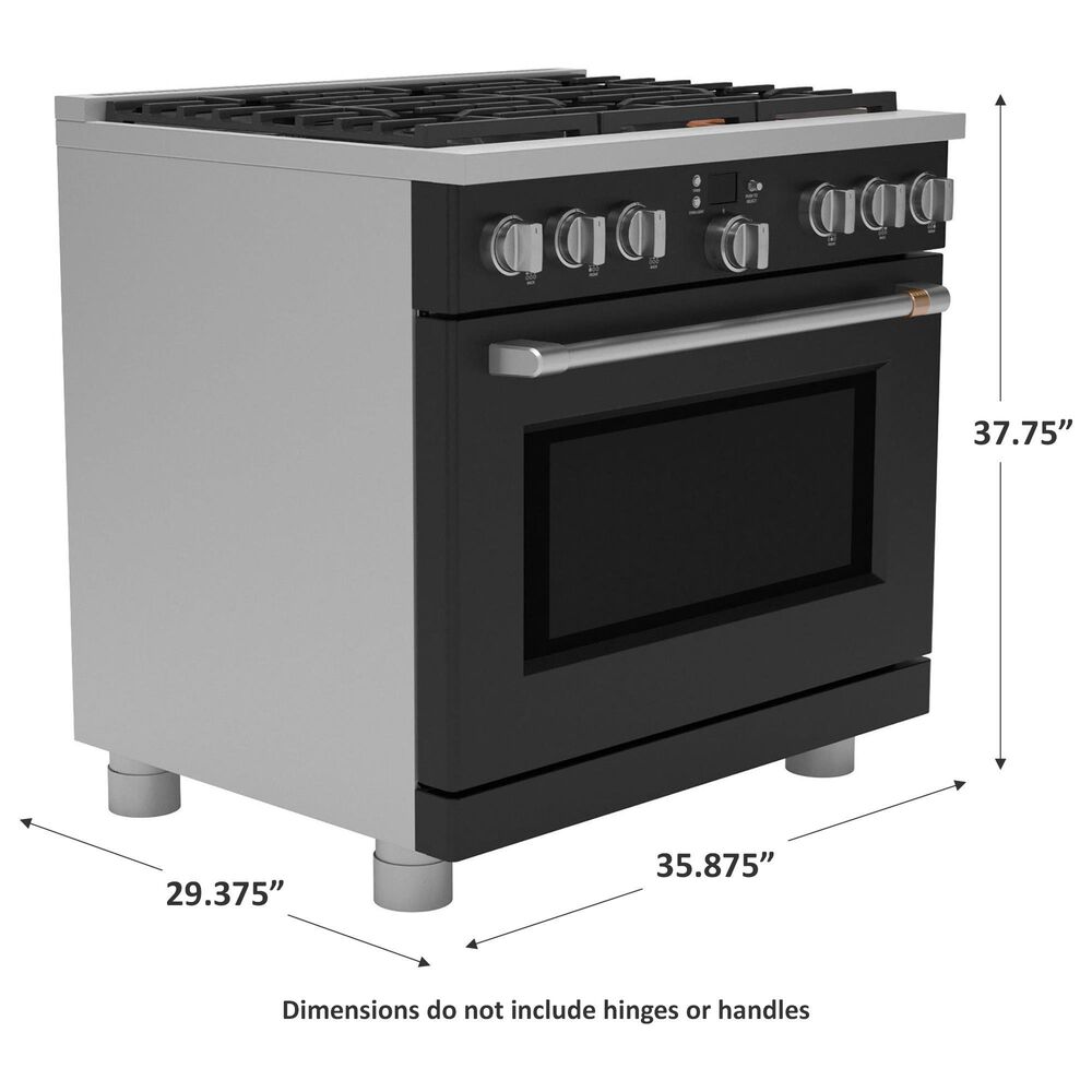 Cafe 6.2 Cu. Ft. Freestanding Natural Gas Range in Matte Black and Brushed Stainless, , large