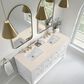 James Martin Vanities Breckenridge 60" Double Bathroom Vanity in Bright White with 3 cm Eternal Marfil Quartz Top and Rectangular Sinks, , large