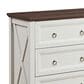 Hearth and Haven 6-Drawer Dresser in White and Walnut, , large