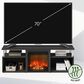 HOMLUX 64" TV Stand with No Heat Electric Fireplace in Americano and Stainless Steel, , large