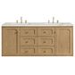 James Martin Vanities Laurent 60" Double Bathroom Vanity in Light Natural Oak with 3 cm Victorian Silver Quartz Top and Rectangular Sinks, , large