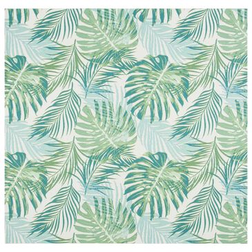 Safavieh Barbados Tropical Botanical BAR592 6"6" Square Green and Teal Indoor/Outdoor Area Rug, , large