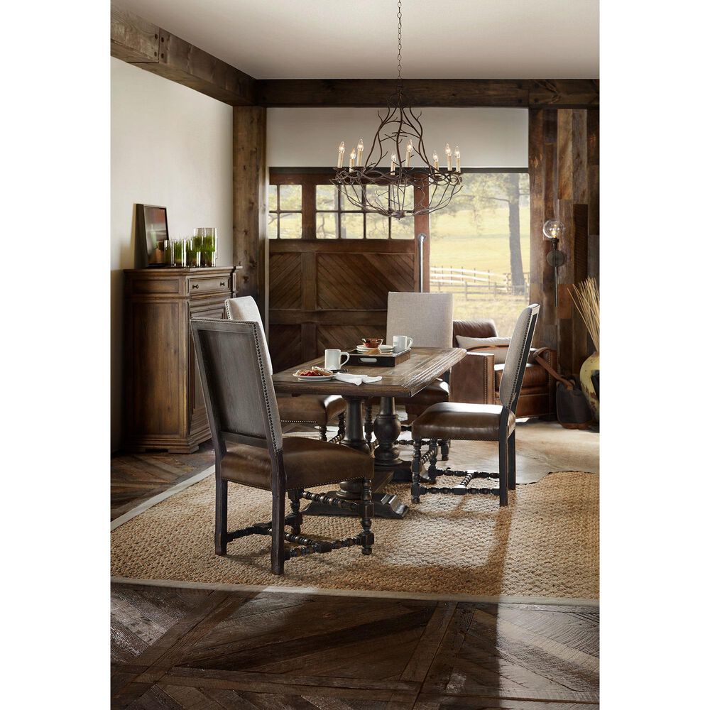 Hooker Furniture Hill Country Friendship Table in Dark Wood, , large