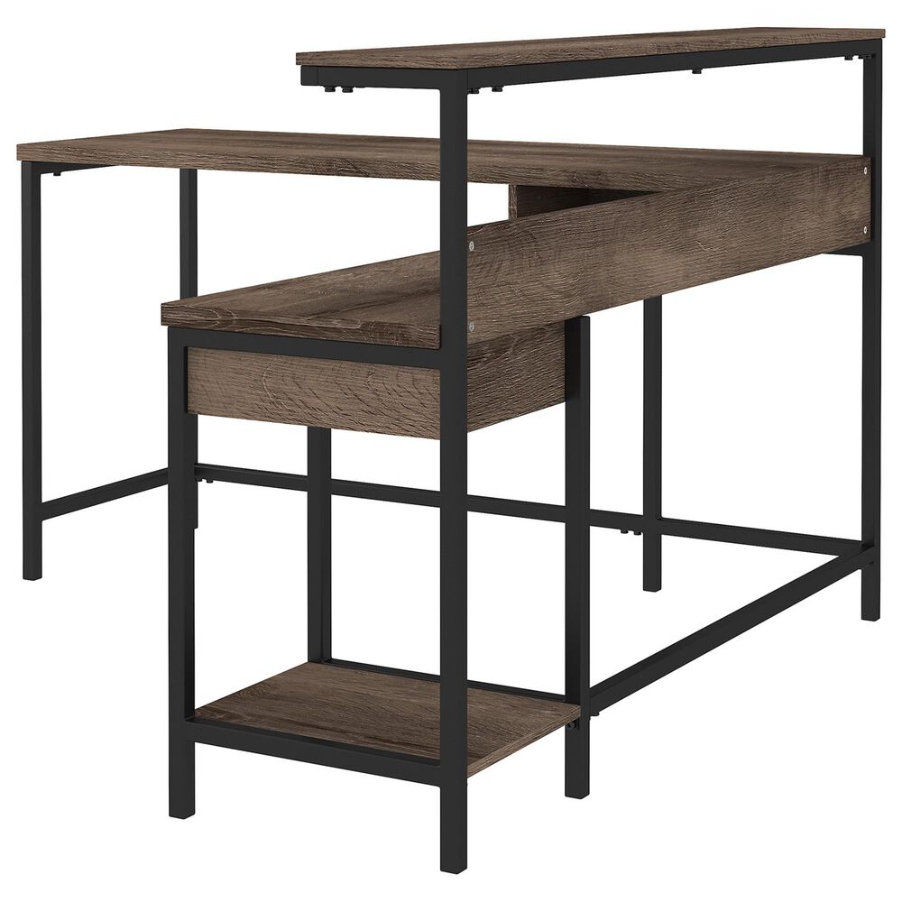 Signature Design by Ashley Arlenbry L-Shaped Desk with Storage in Weathered Oak, , large