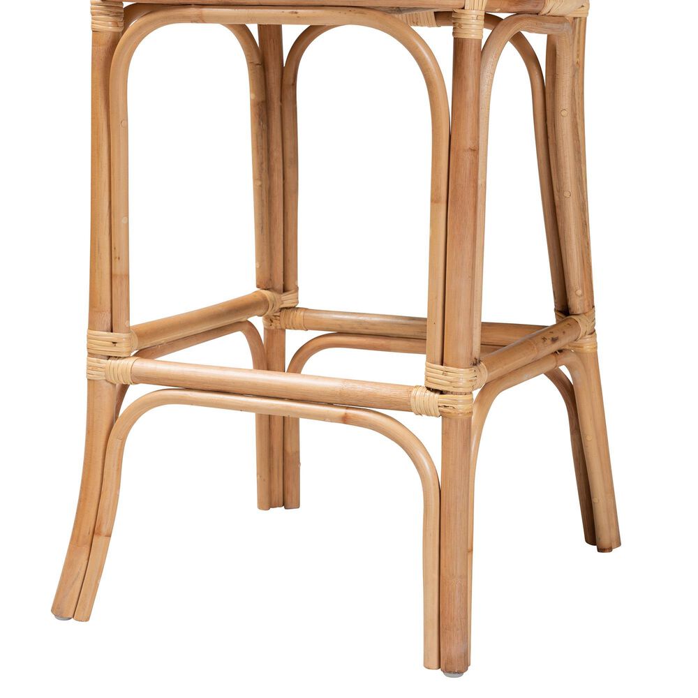 Baxton Studio Adrena Bar Stool in Natural Brown, , large
