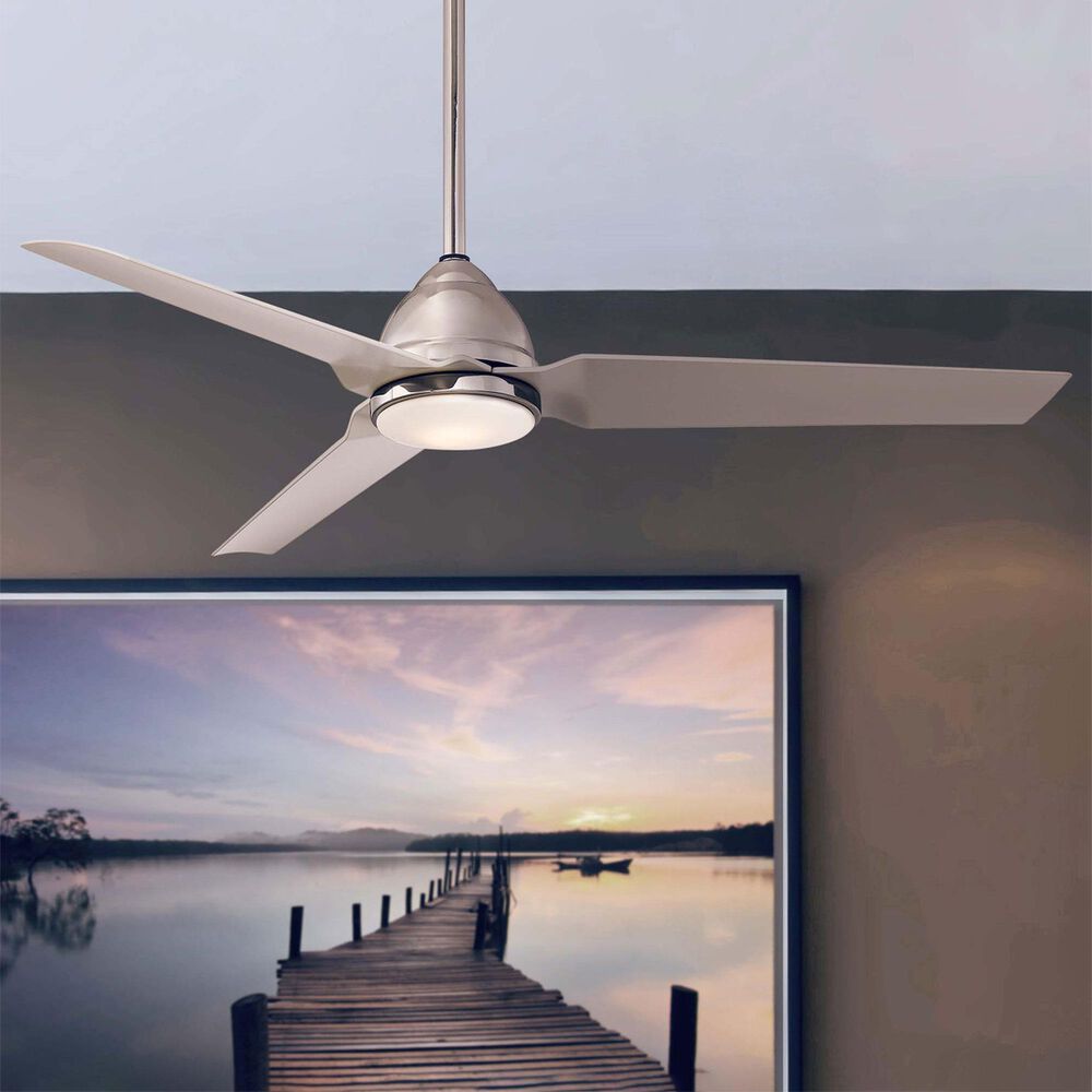 Minka-Aire Java 44" Indoor/Outdoor Ceiling Fan with LED Light in Brushed Nickel, , large