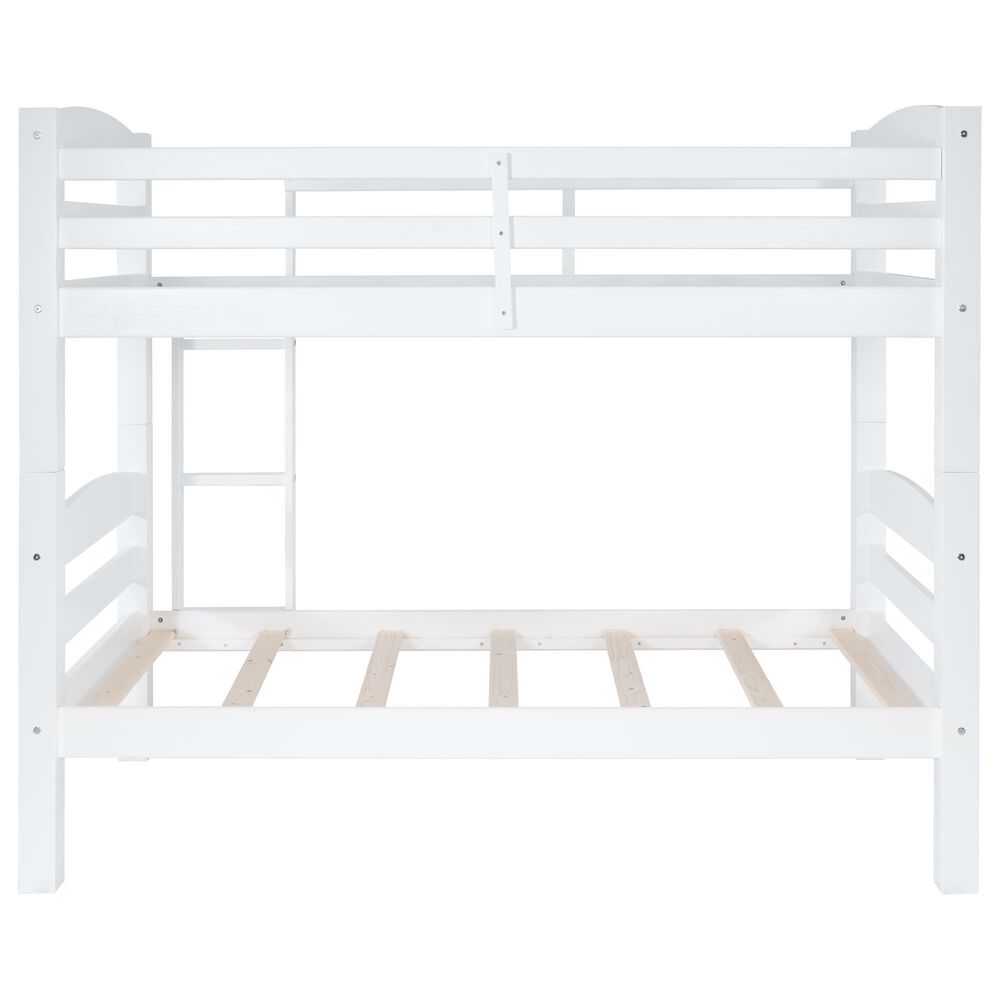 Linon Home Decor Levi Twin Over Twin Bunk Bed in White, , large