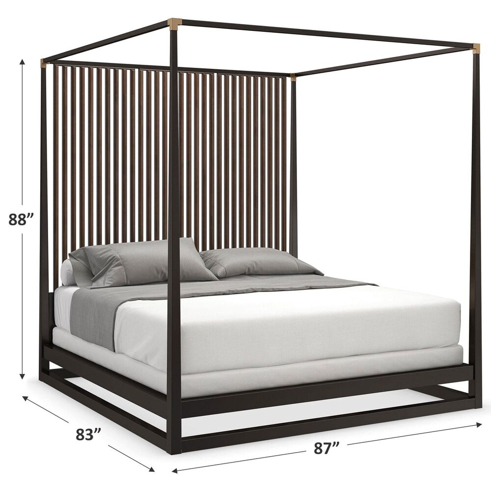 SCHNADIG Pinstripe Capony King Bed in Dark Chocolate and Rich Walnut, , large