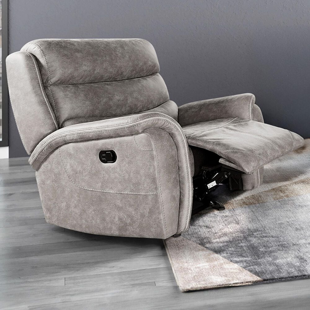 New Heritage Design Kamari Manual Glider Recliner in Gray, , large