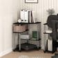 HOMLUX Multipurpose Corner Desk with Storage Shelves in Americano and Stainless Steel, , large