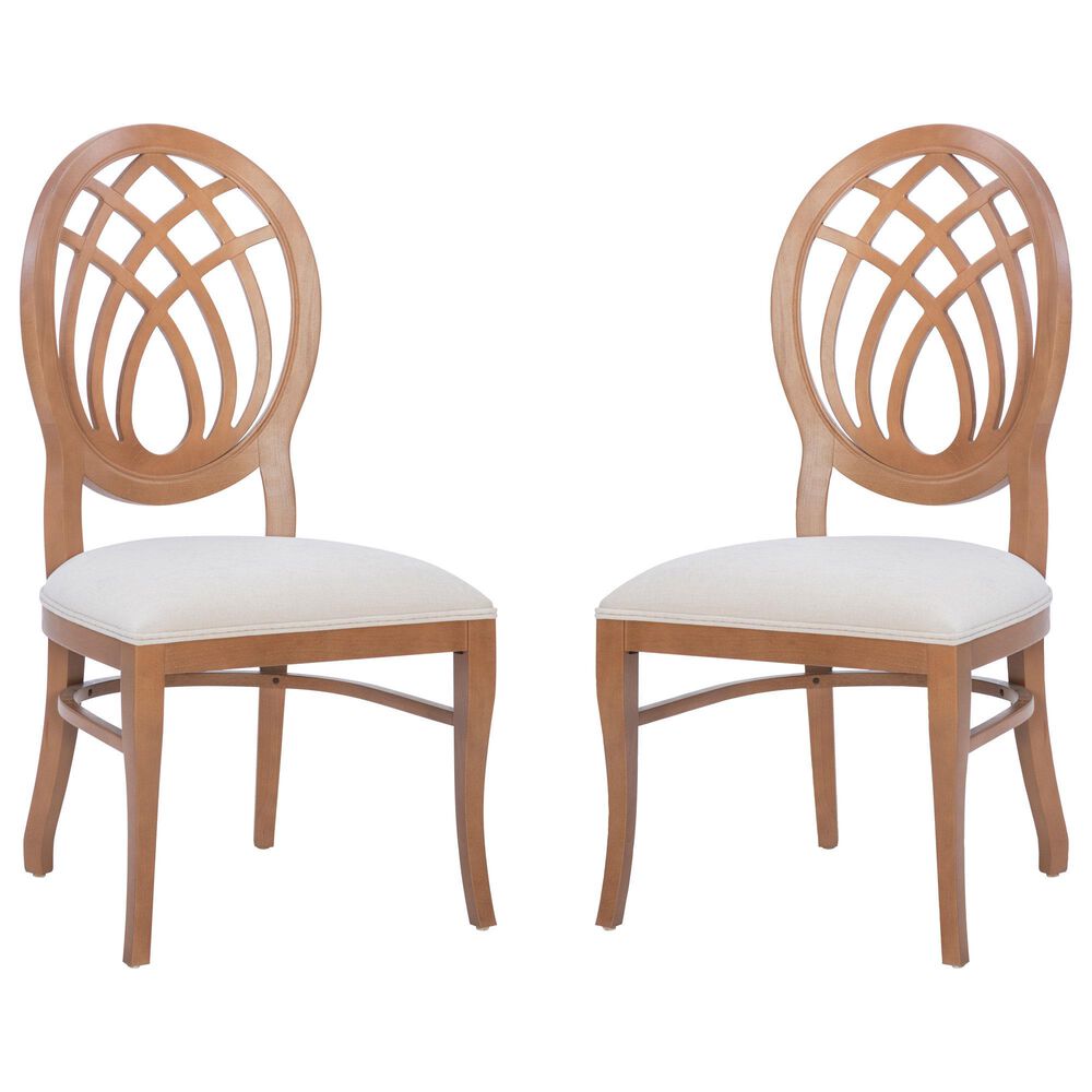 Linon Home Decor Dara Side Chair in Light Brown (Set of 2), , large
