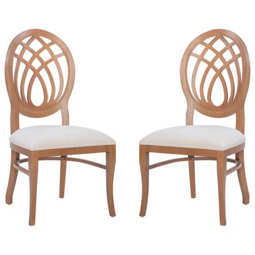 Linon Home Decor Dara Side Chair in Light Brown (Set of 2), , large