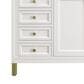 James Martin Vanities Chicago 60" Double Bathroom Vanity in Glossy White with 3 cm Parisien Bleu Quartz Top and Rectangular Sinks, , large