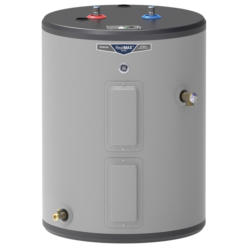 GE Appliances 26-Gallon Top Port Lowboy Electric Water Heater in Gray, , large