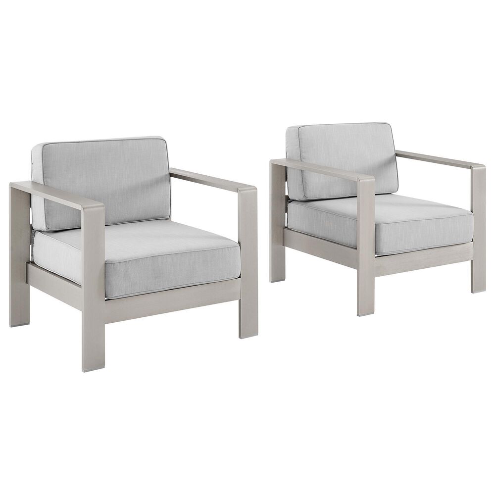 Linon Home Decor Karah Patio Arm Chair in Grey (Set of 2), , large