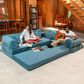 Jaxx Unsofa 2-Piece Modular Right Facing L-Shaped Sectional in Aqua Blue, , large