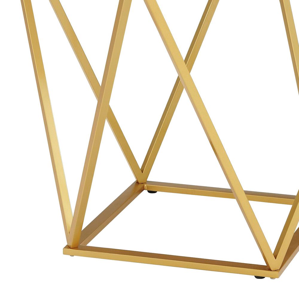 Mayberry Hill Riko End Table in Gold and White, , large