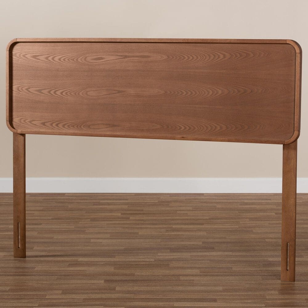 Baxton Studio Mailene King Panel Headboard in Walnut Brown, , large