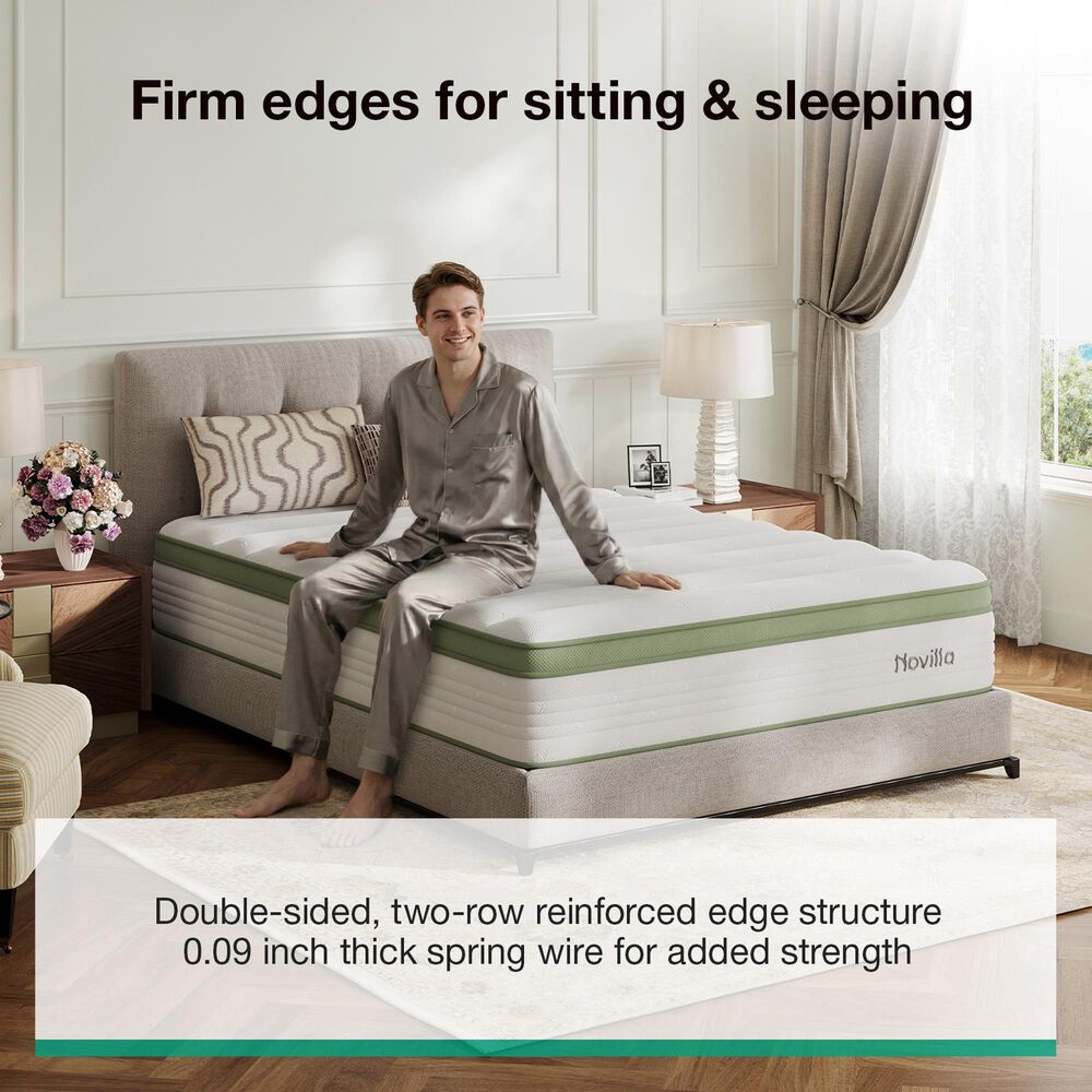 Novilla Grove 12" Medium Hybrid King Mattress in a Box, , large