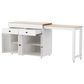 HOMLUX 75" Kitchen Island with Extendable Dining Table in White, , large