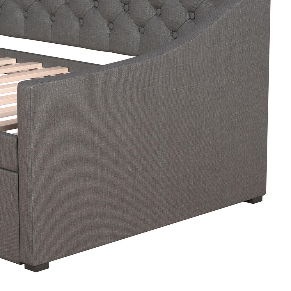 The Monday Company Zoey Upholstered Daybed with Trundle in Charcoal, , large