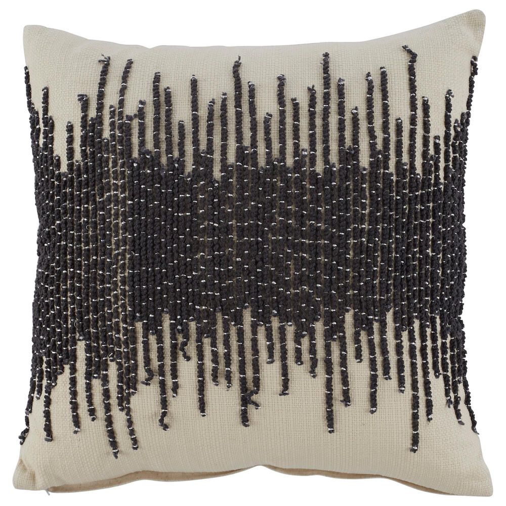Signature Design by Ashley Warneka 20" x 20" Throw Pillow in Charcoal and Cream, , large