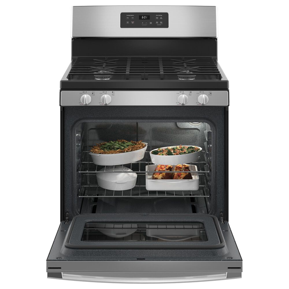 GE Appliances 30&quot; Freestanding Gas Range with Electronic Touch Controls in Stainless Steel, , large