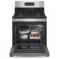 GE Appliances 30" Freestanding Gas Range with Electronic Touch Controls in Stainless Steel, , large