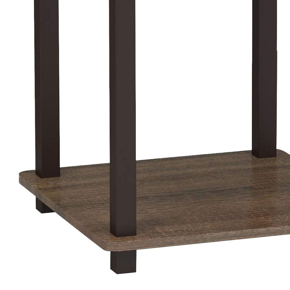 HOMLUX 2-Tier End Table in Walnut and Brown (Set of 2), , large