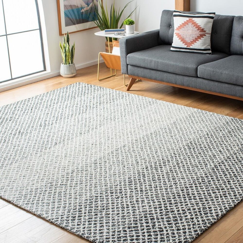 Safavieh Micro-Loop 8&#39; x 10&#39; Black and Ivory Area Rug, , large