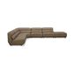 Kuka Home 5-Piece Leather Sectional in Sand, , large