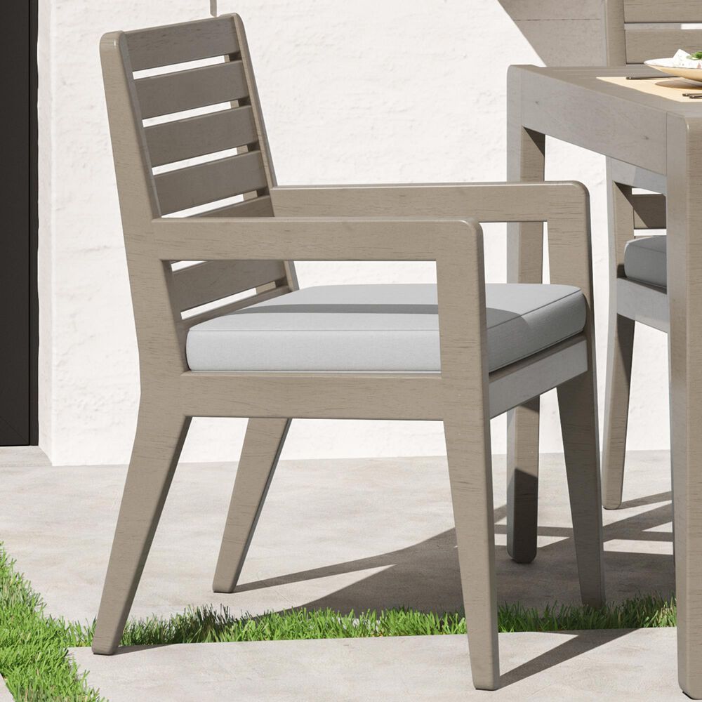 Homestyles Sustain Patio Dining Chair with Gray Cushion in Stain Brown &#40;Set of 2&#41;, , large