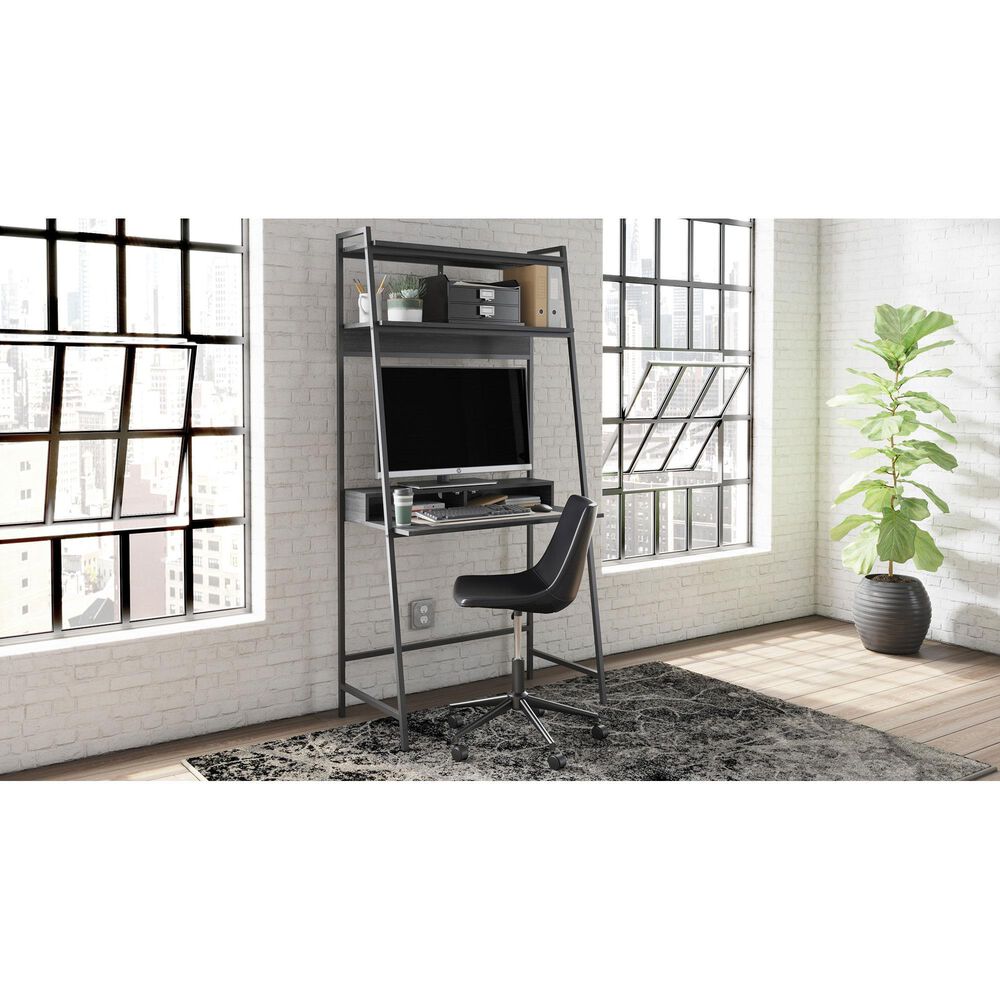 Ashley Yarlow Writing Desk with Shelf in Black, , large