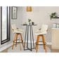 Lumisource Cosmo Swivel Barstool with Cream Cushion in Walnut and Black, , large