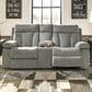 Ashley Mitchiner Manual Double Recliner Loveseat with Console in Fog, , large