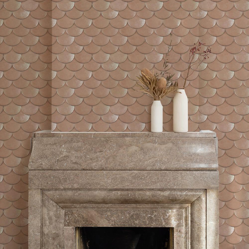 Tempaper Brass Belly 396" x 20.5" Peel and Stick Wallpaper in Blush, , large