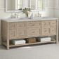 James Martin Vanities Breckenridge 72" Double Bathroom Vanity in Whitewashed Oak with 3 cm Eternal Jasmine Pearl Silestone Top, Rectangular Sinks and FreePower Wireless Charger, , large