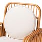 Baxton Studio Tiramisu Arm Chair with Light Honey Rattan in White, , large
