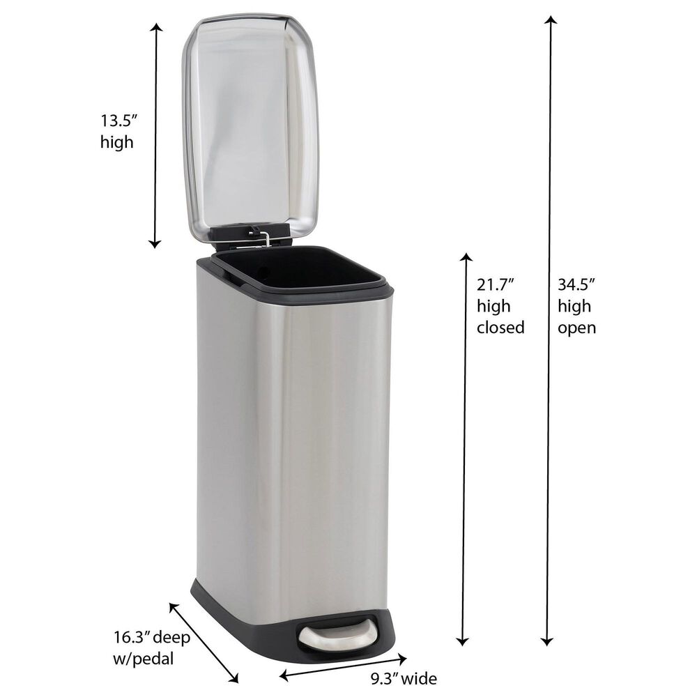Household Essentials 20L Slim Trash Can in Gray, , large