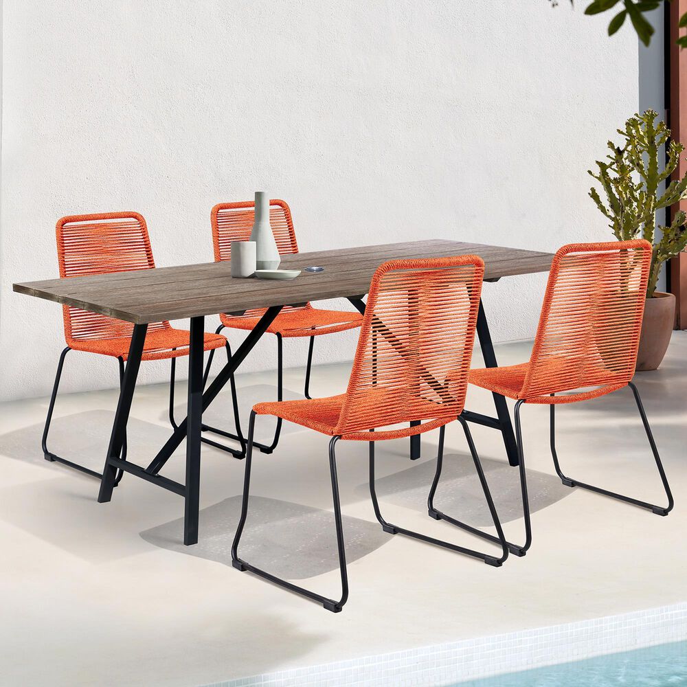 Blue River Koala and Shasta 5-Piece Patio Dining Set in Light Eucalyptus, Black and Tangerine, , large