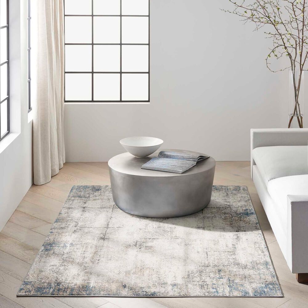 Nourison Infinity 7&#39;10&quot; x 9&#39;10&quot; Ivory and Grey Area Rug, , large