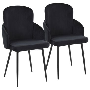 Lumisource Dahlia Dining Arm Chair with Black Velvet Cushion in Black and Gold (Set of 2), , large